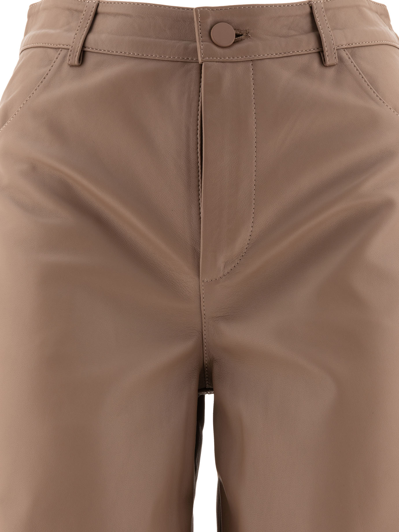 LOULOU STUDIO Brown Figari leather trousers